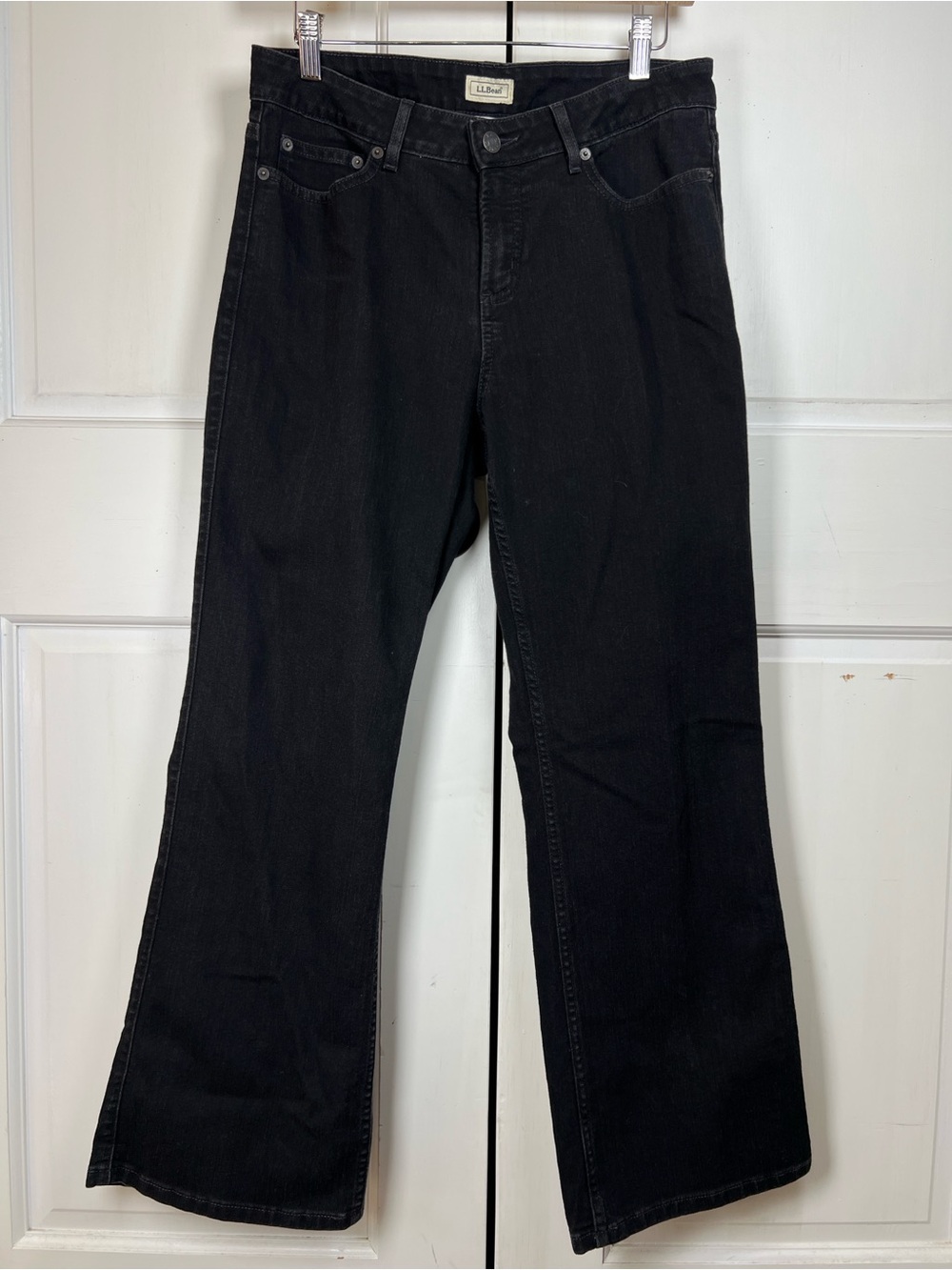L.L. Bean Wide Leg Pristine Condition Stretch Black Size 12P